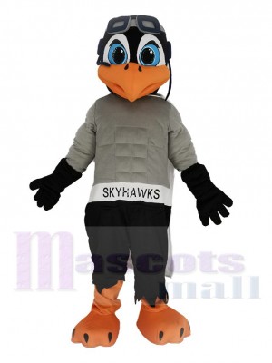 Skyhawk mit Weiß Mantel Maskottchen Kostüm