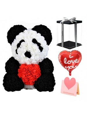 Panda Rosenbär mit rotem Herzen Bestes Geschenk für Muttertag, Valentinstag, Jubiläum, Hochzeit und Geburtstag