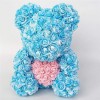 Neuer Stil Blaue Rose Teddybär Blumenbär mit Rosa Herz Beat-Geschenk für Muttertag, Valentinstag, Jubiläum, Hochzeit und Geburtstag