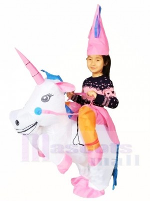 Trag mich Fahren auf Einhorn Aufblasbares Halloween Weihnachten Kostüme für Kinder