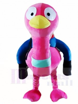 Einen rosa Strauß reiten Vögel Maskottchen Kostüme Tier