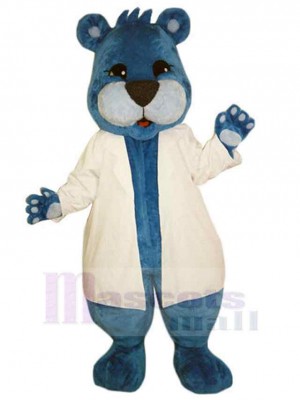 Doktor Blauer Bär Maskottchen-Kostüm Für Erwachsene Maskottchen-Köpfe